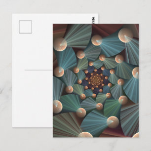 Carte Postale Art fractal abstrait avec profondeur brun ardoise