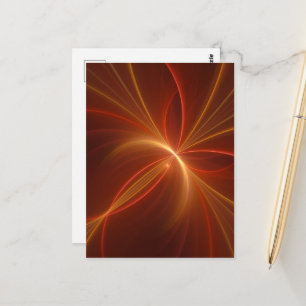 Carte Postale Art fractal abstrait mystique Couleurs chaudes mod