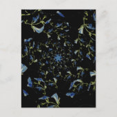 Carte Postale Art fractal bleu et noir Sage (Devant)