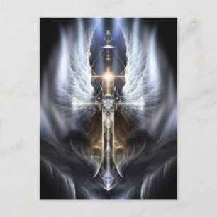 Carte postale Art Fractal Heavenly Angel Wing Cros