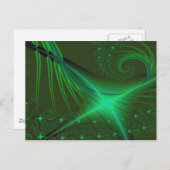 Carte Postale Art Fractal Interrompu Vert (Devant / Derrière)