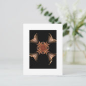 Carte Postale Art Fractal Orange Design Floral (Debout devant)
