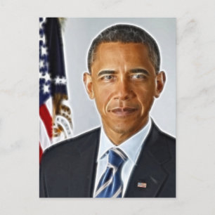 Carte Postale Art fractal, Portrait officiel Barack Obama
