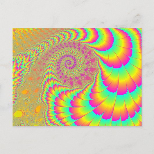 Carte Postale Art Fractal Psychédélique Lumineux Infini Spiral (Devant)