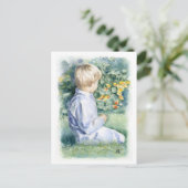 Carte postale Art - Garçon assis dans l'herbe (Debout devant)