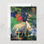 Carte postale Art Gauguin : Le Cheval Blanc (Devant / Derrière)