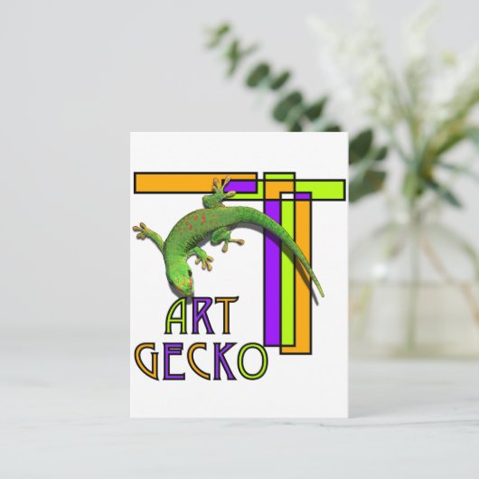 Carte Postale art gecko (Debout devant)