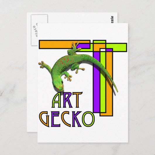 Carte Postale art gecko (Devant / Derrière)