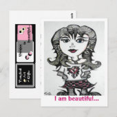 Carte Postale Art: Goth Chick (Devant / Derrière)