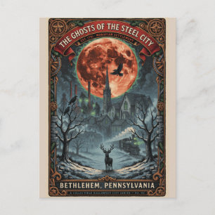 Carte Postale Art gothique Bethlehem, PA Voyage horrifique vin