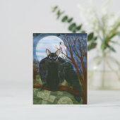 Carte postale Art gothique du Corbeau noir de chat (Debout devant)