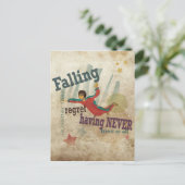 Carte Postale Art graphique avec message motivant : parachutisme (Debout devant)