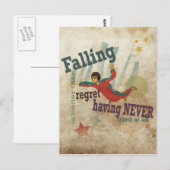 Carte Postale Art graphique avec message motivant : parachutisme (Devant / Derrière)