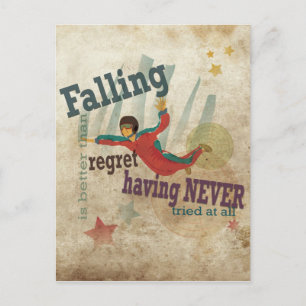 Carte Postale Art graphique avec message motivant : parachutisme