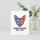 Carte Postale Art graphique du zodiaque du chat double mode Géme (Debout devant)