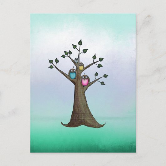 Carte postale Art Hibou (Devant)