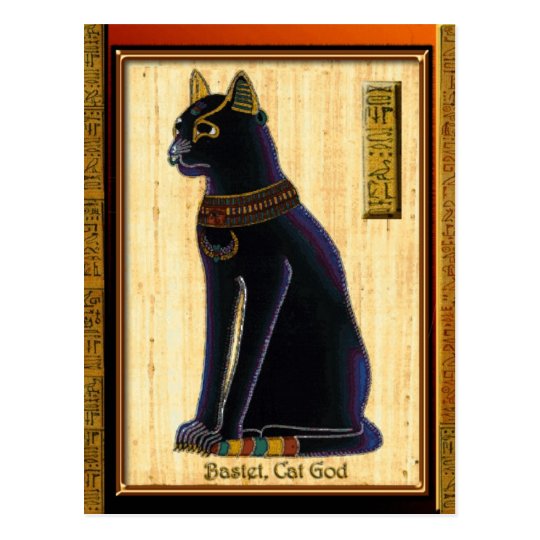Carte Postale Art Historique De Dieu De Chat Egyptien De De Zazzle Be