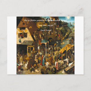 Carte Postale Art hollandais du 16e siècle & proverbe célèbre