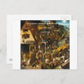 Carte Postale Art hollandais du XVIe siècle & Proverbe célèbre (Devant / Derrière)