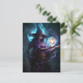 Carte Postale Art Imaginaire de sorcière violette (Debout devant)