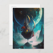 Carte postale Art Imaginaire du château flottant (Devant / Derrière)