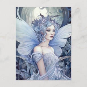 Carte Postale Art Imaginaire Fairy Bleu