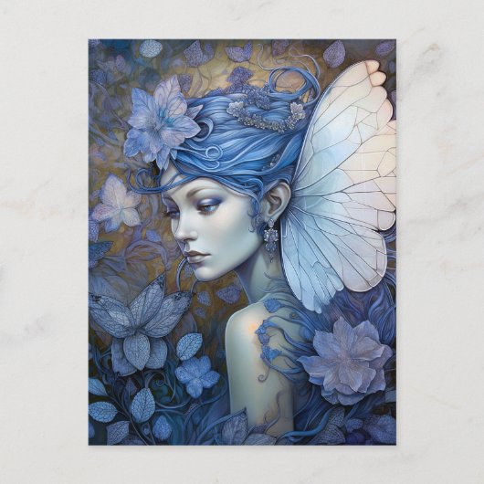 Carte Postale Art Imaginaire Fairy Bleu (Devant)