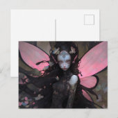 Carte Postale Art Imaginaire rose noir foncé (Devant / Derrière)