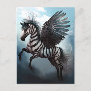 Carte postale Art Imaginaire Zebra Pegasus