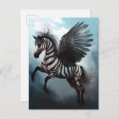 Carte postale Art Imaginaire Zebra Pegasus (Devant / Derrière)