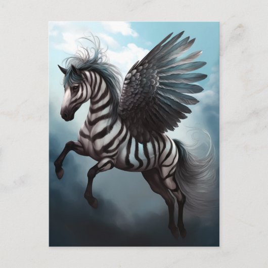 Carte postale Art Imaginaire Zebra Pegasus (Devant)