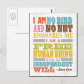 Carte Postale Art Inspirationnel - Jane Eyre (Devant / Derrière)