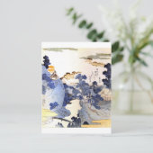 Carte Postale Art japonais bleu vintage (Debout devant)