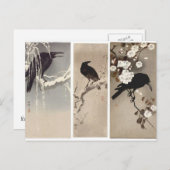 Carte postale Art Japonais Crow (Devant / Derrière)