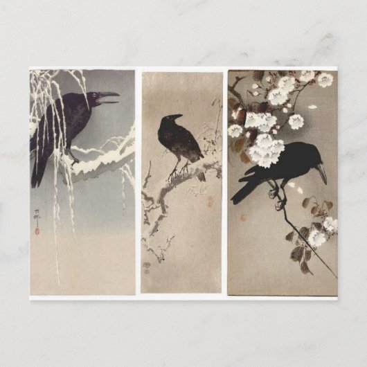 Carte postale Art Japonais Crow (Devant)