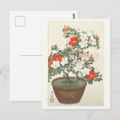 CARTE POSTALE: ART JAPONAIS : OHARA KOSON : AZALEA (Devant / Derrière)