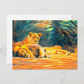 Carte Postale Art Lion (Devant / Derrière)