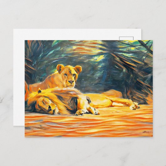 Carte Postale Art Lion (Devant / Derrière)