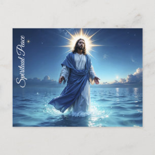 Carte Postale Art lumineux chrétien Jésus Christ foi espoir art
