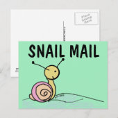 CARTE POSTALE ART MAIL ESCARGOT (Devant / Derrière)