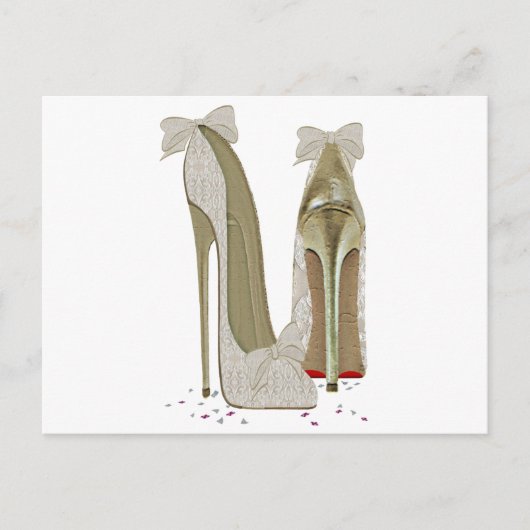 Carte Postale Art mariage à talons hauts (Devant)
