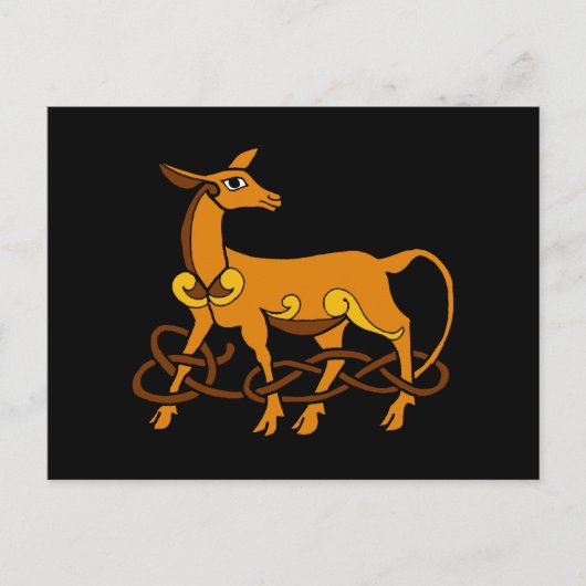 Carte Postale Art médiéval noeud celtique Brown cerf (Devant)