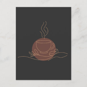 Carte Postale Art minimaliste de la ligne de café - amateur de c