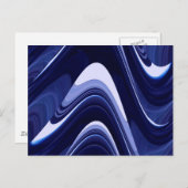 Carte Postale Art Moderne Abstrait Bleu (Devant / Derrière)