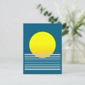 Carte Postale Art moderne Abstrait Jaune Soleil et Paysage marin (Debout devant)
