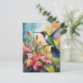 Carte Postale Art Moderne Colibri Coloré (Debout devant)
