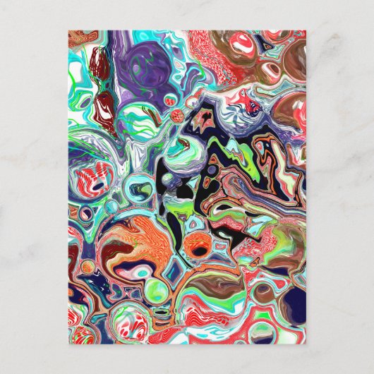 Carte Postale Art moderne coloré Abstrait Fluid (Devant)