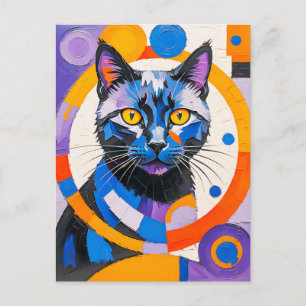 Carte Postale Art moderne géométrique des chats