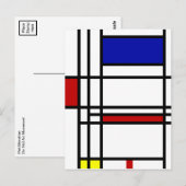 Carte Postale Art Moderne Mondrian (Devant / Derrière)