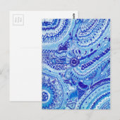 Carte Postale Art motif de style Royal Blue et White Ming (Devant / Derrière)